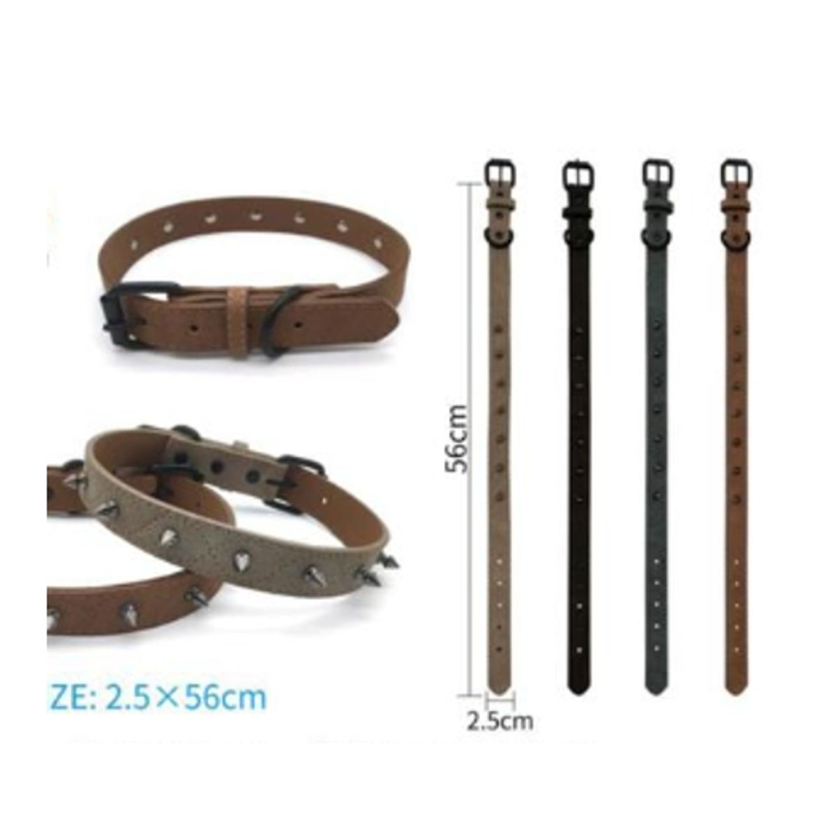 GENERICO - Collar Para Perro Color Marron Con Diseño 56cm