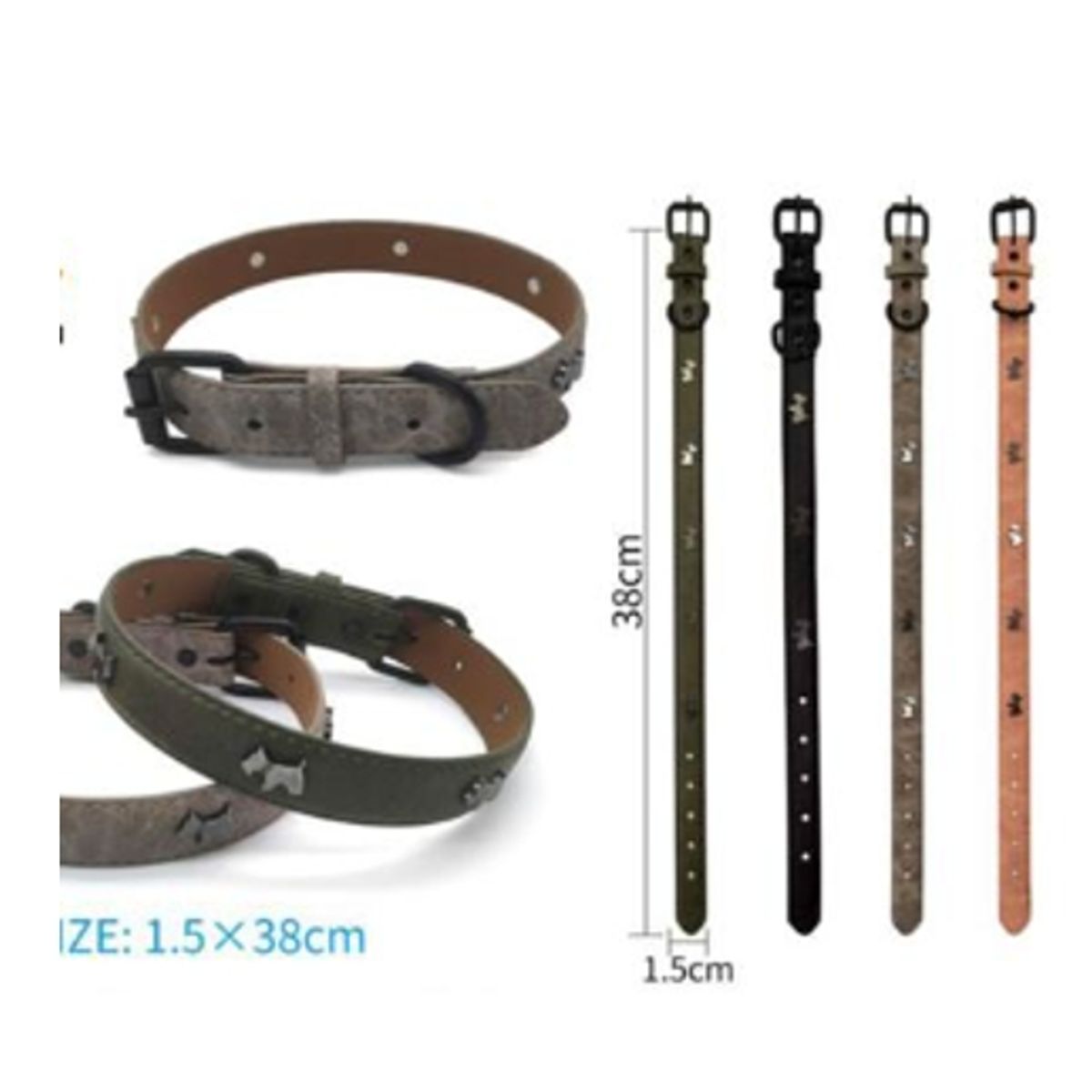 GENERICO - Collar Para Perro Color Negro Con Diseño 38cm