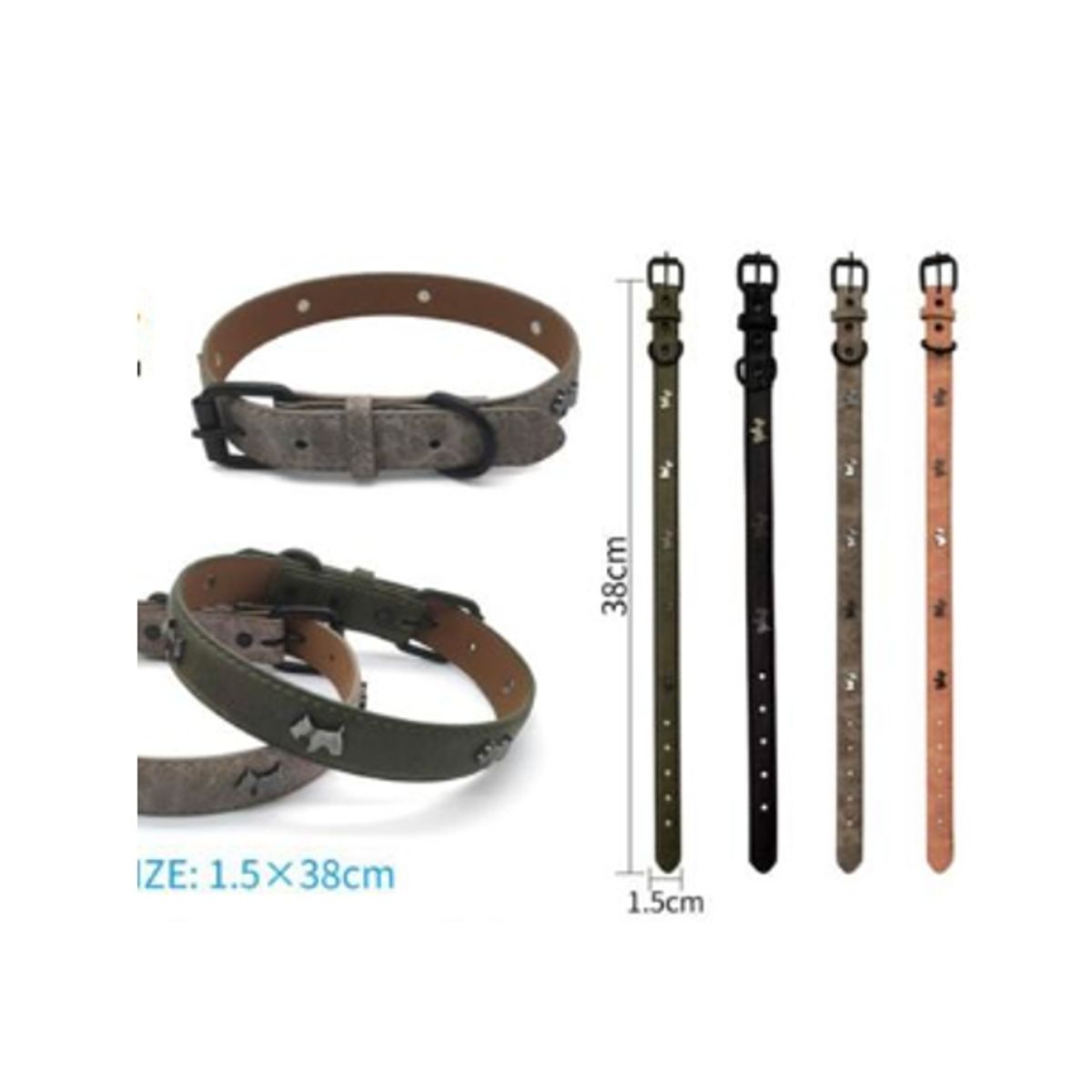 GENERICO - Collar Para Perro Color Negro Con Diseño 38cm