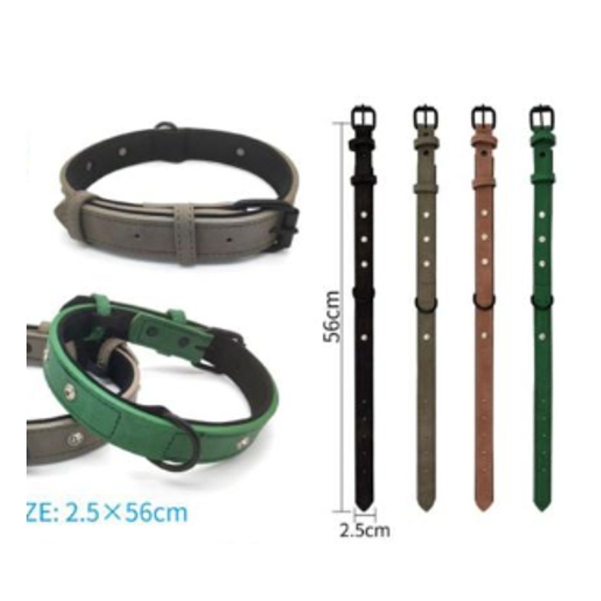 GENERICO - Collar Para Perro Color Verde Con Diseño 56cm