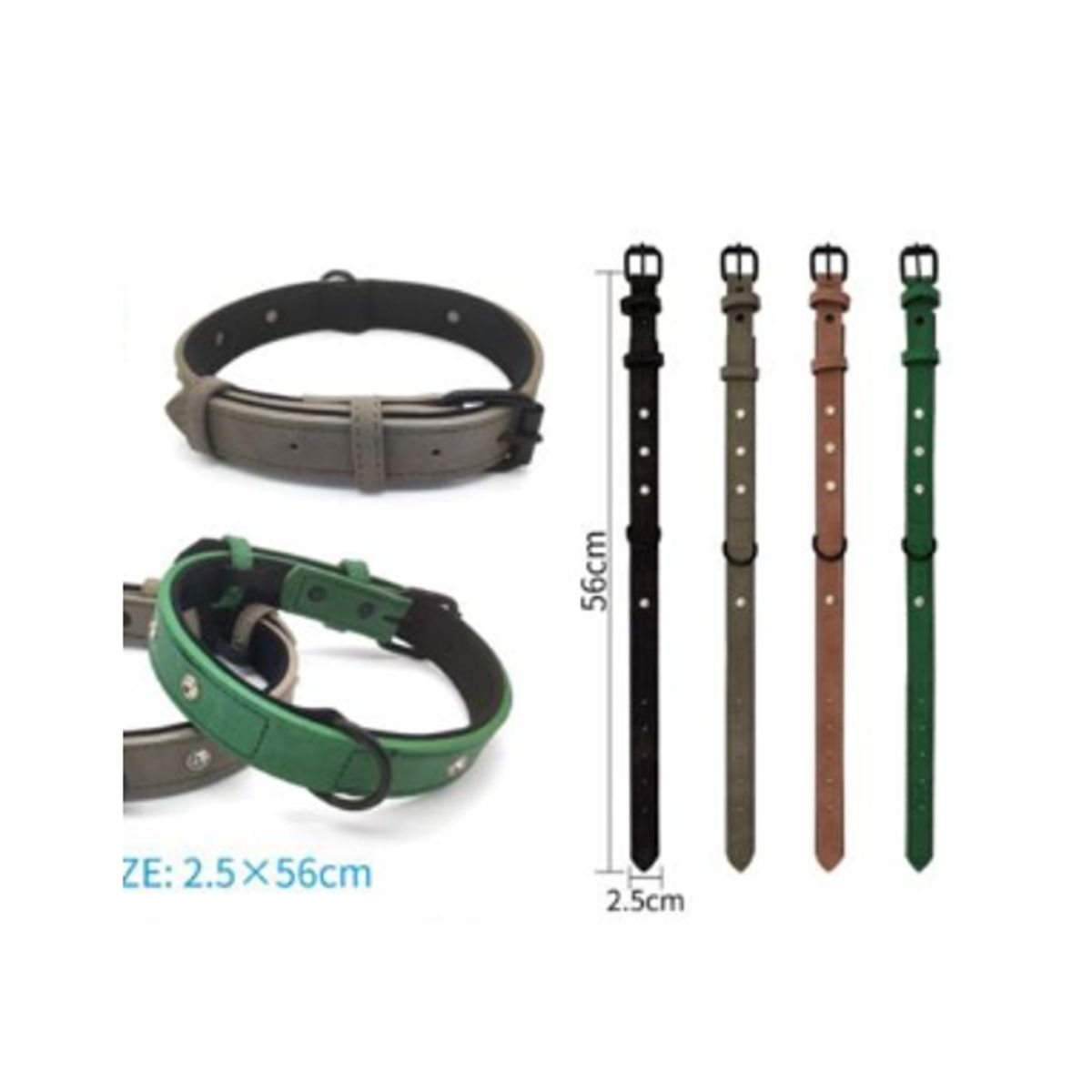 GENERICO - Collar Para Perro Color Verde Con Diseño 56cm