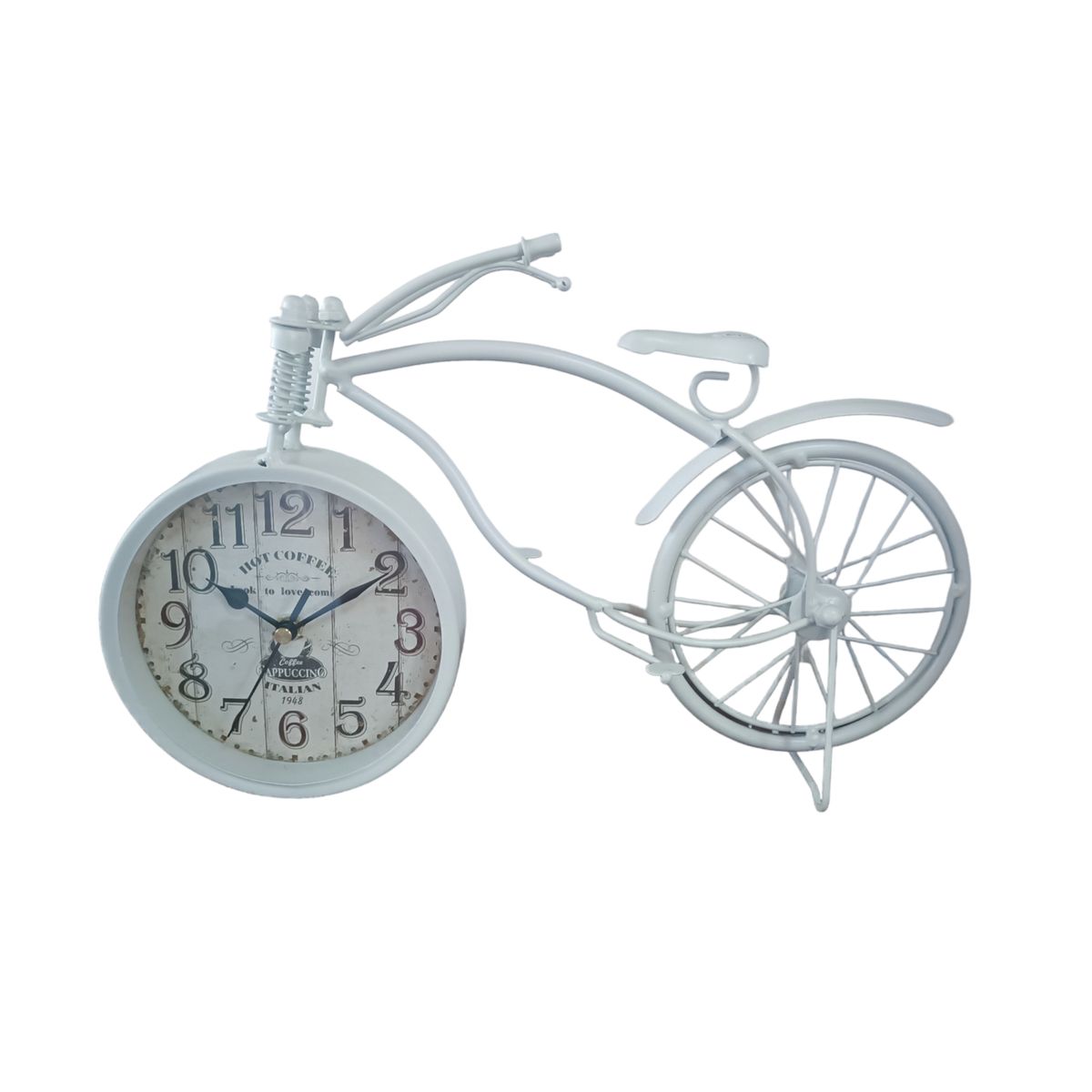 GENERICO - RELOJ BICICLETA VINTAGE METAL COLOR BLANCO