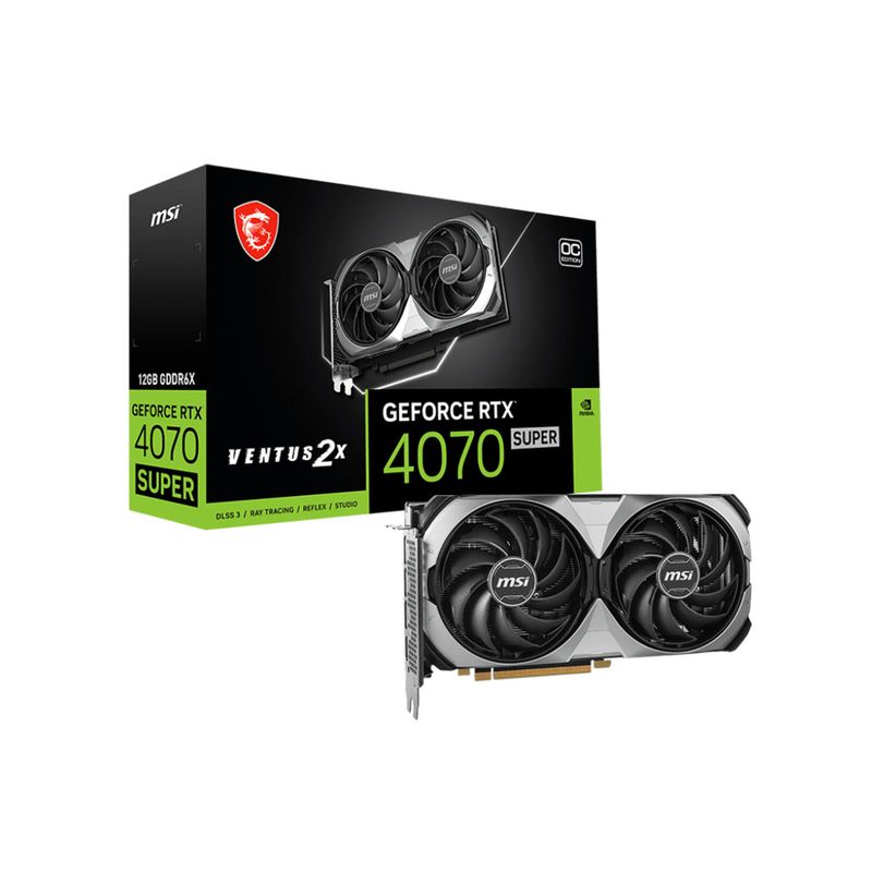 MSI - Tarjeta de Video MSI GeForce RTX 4070 SUPER 12G VENTUS 2X OC