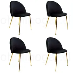 OH MI HOGAR - Pack 4 Sillas B Gold Negro