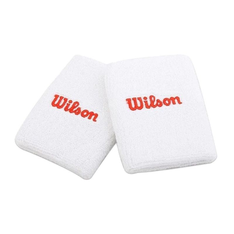 WILSON - Muñequera Wilson Larga Blanca X2 Tenis Padel