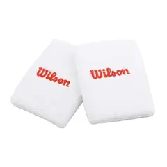 WILSON - Muñequera Larga Blanca X2 Tenis Padel