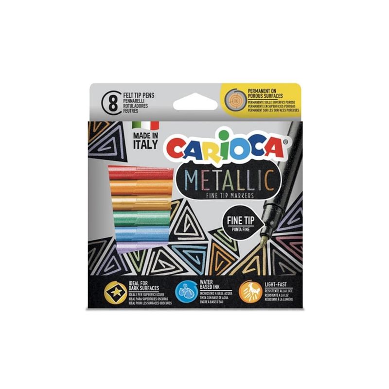 CARIOCA - Plumones Metallic Punta Fina 8 Colores Carioca - SC