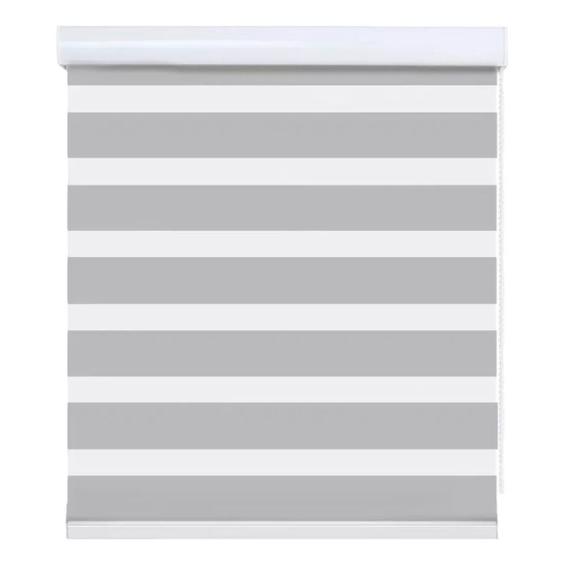 GENERICO - Cortinas Roller Doble Zebra 180x200 Dia Noche Gris