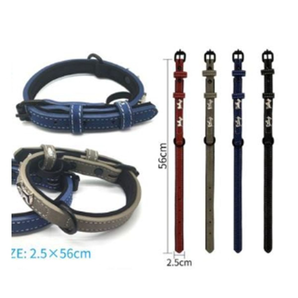 GENERICO - Collar Para Perro Color Rojo Con Diseño 56cm