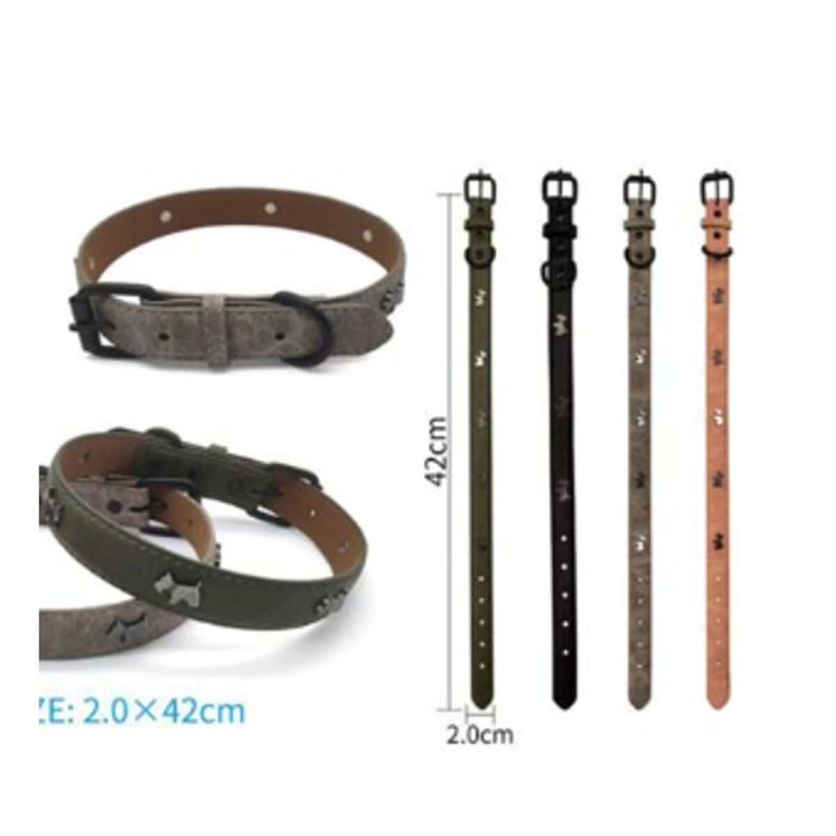 GENERICO - Collar Para Perro Color Negro Con Diseño 42cm