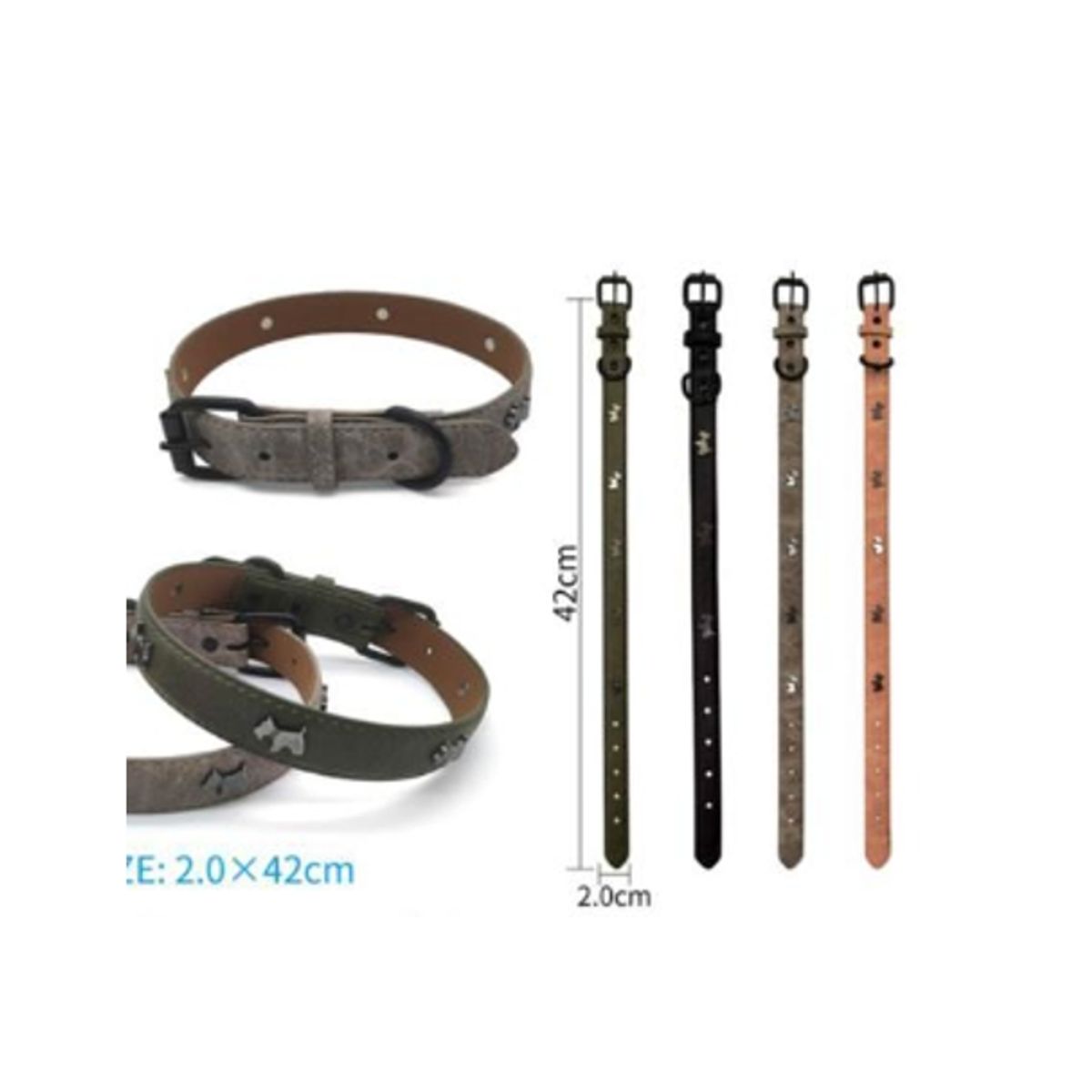 GENERICO - Collar Para Perro Color Negro Con Diseño 42cm