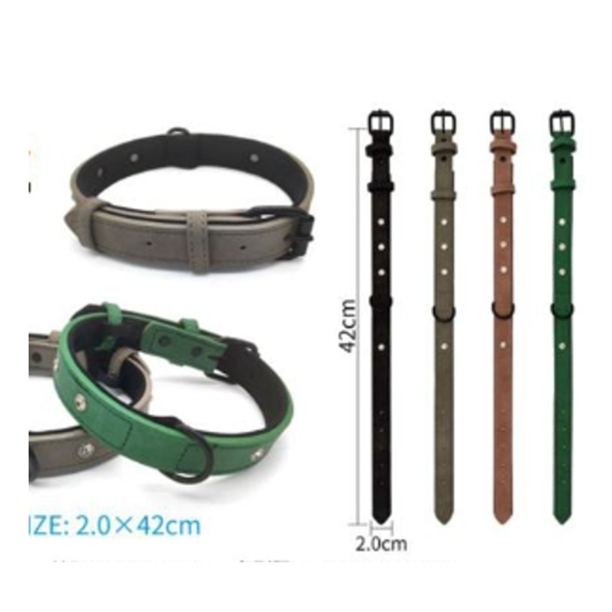 GENERICO - Collar Para Perro Color Verde Con Diseño 42cm