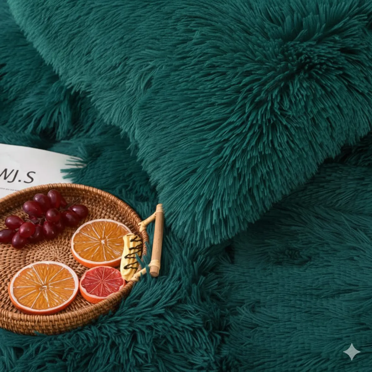 GENERICO - COBERTOR DE INVIERNO PELUDO 1.5 PLAZA CON CHIPORRO TURQUESA TF