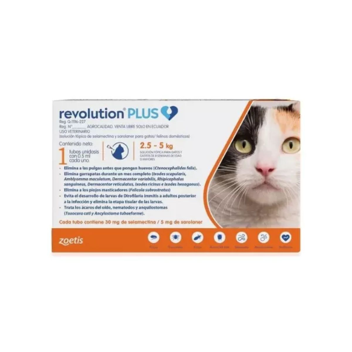 GENERICO - Pipeta para Gatos Revolution Plus 0,5 ml 2,5 a 5 kg.-