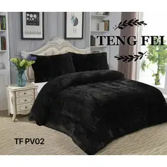 GENERICO - Cubrecama De INVIERNO negro con Chiporro y Pola 1,5 Plaza Tf