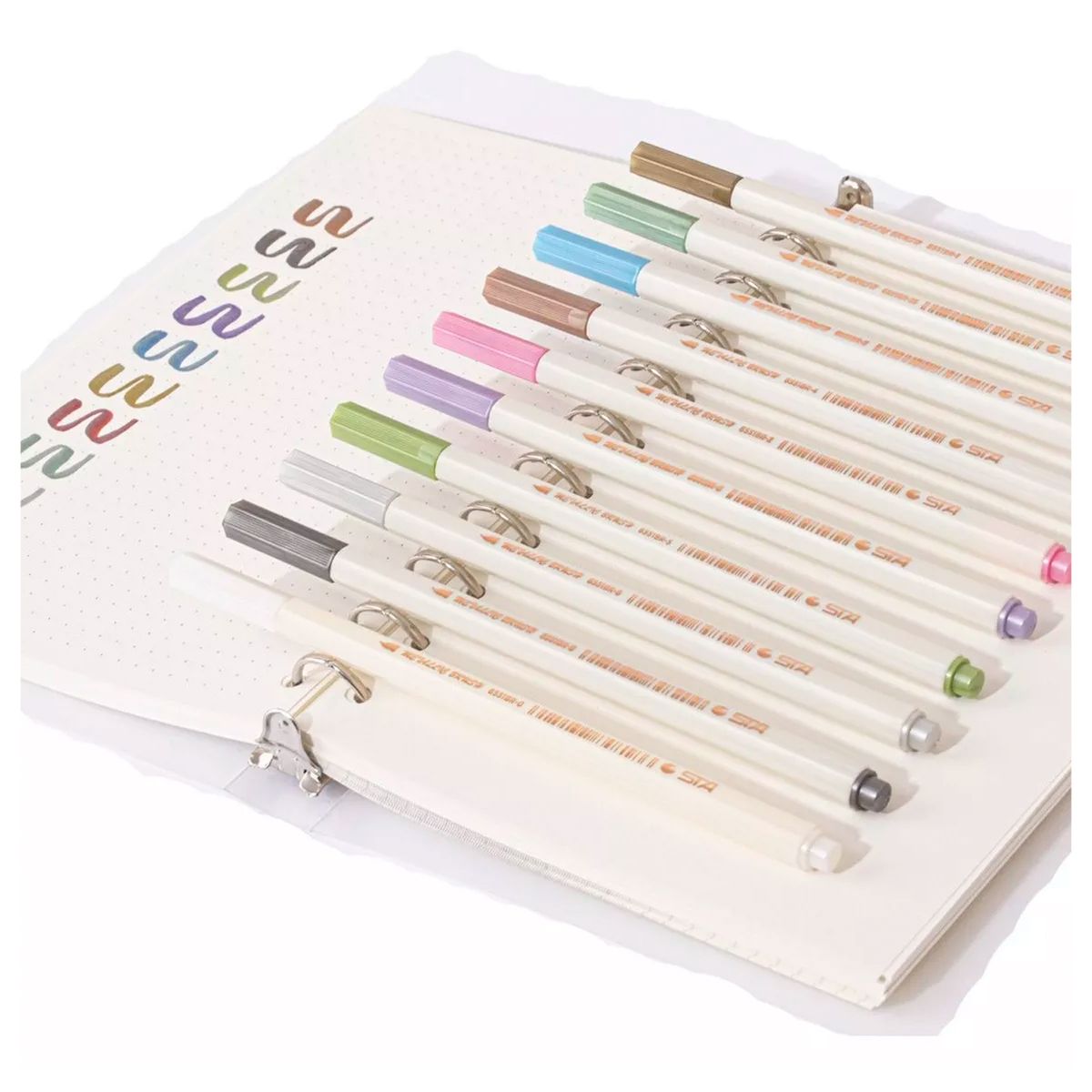 HB IMPORTACIONES - Set De 10pcs Lápices Metalizados Punta Fina STA