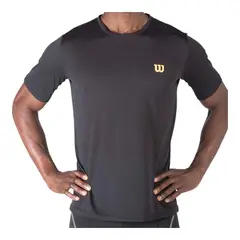 WILSON - Polera Perforada Tenis Padel Negra