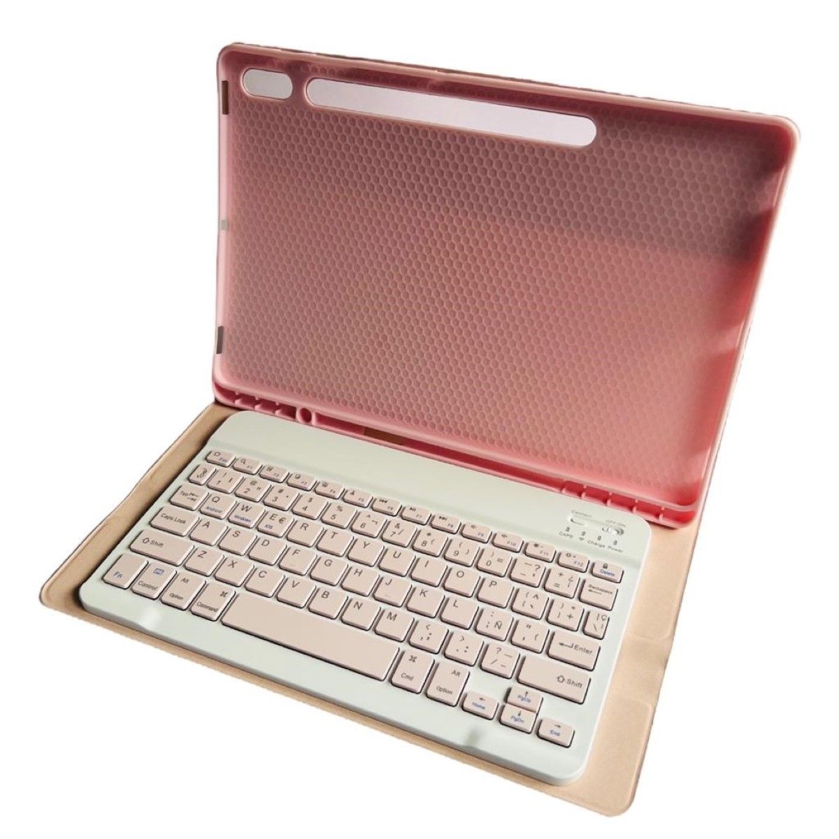 GENERICO - Funda Con Teclado Rosado Para Samsung S9 Plus/S9 Fe+ 12.4 Español