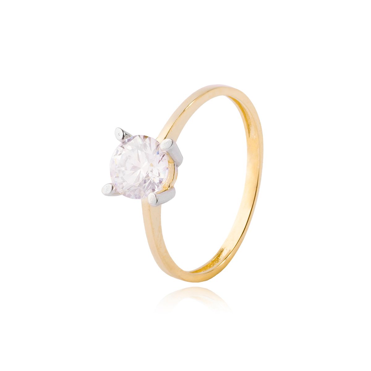 JB JOYAS BARON - Anillo Compromiso de Oro 14kt Destello Solitario 6mm