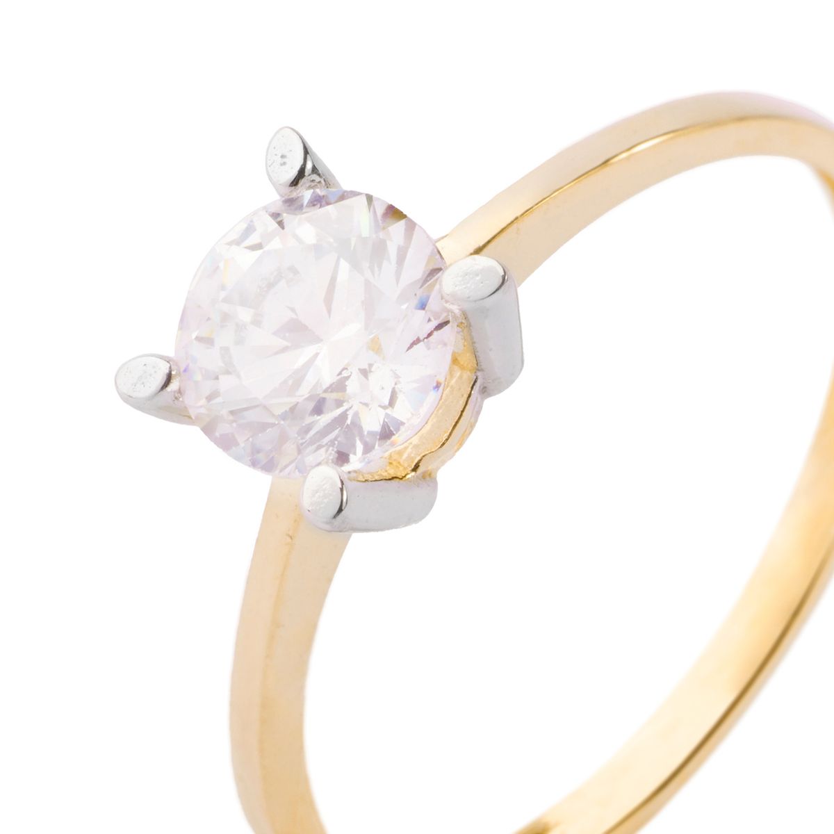 JB JOYAS BARON - Anillo Compromiso de Oro 14kt Destello Solitario 6mm