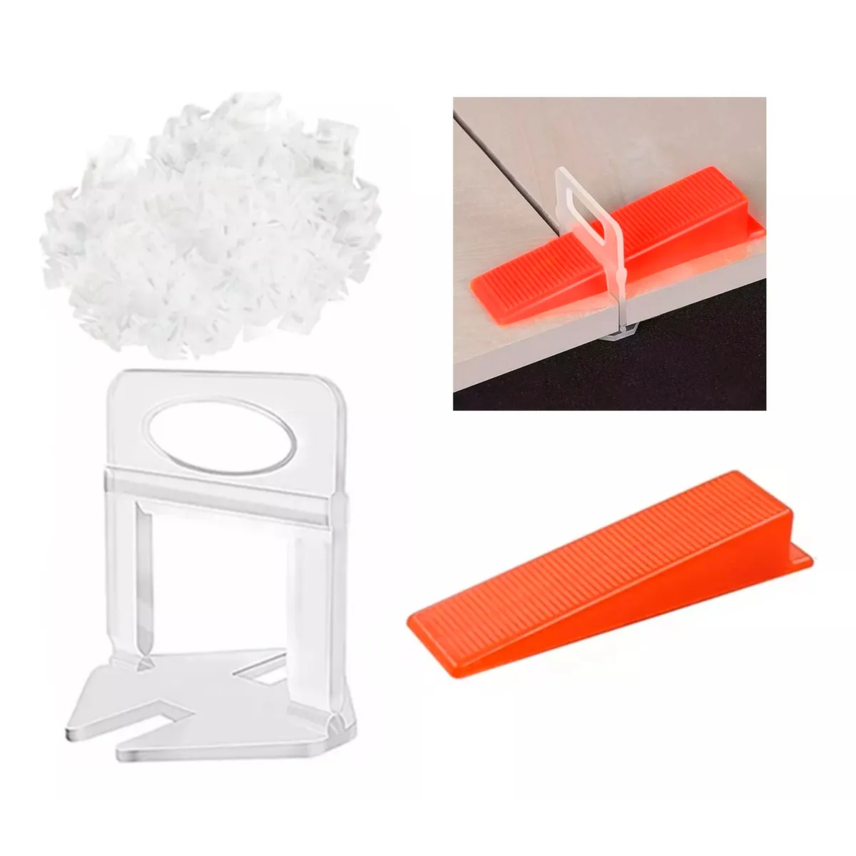 GENERICO - Cuñas 100 Unds + Clips Separador Nivelador Cerámica 100 Unds