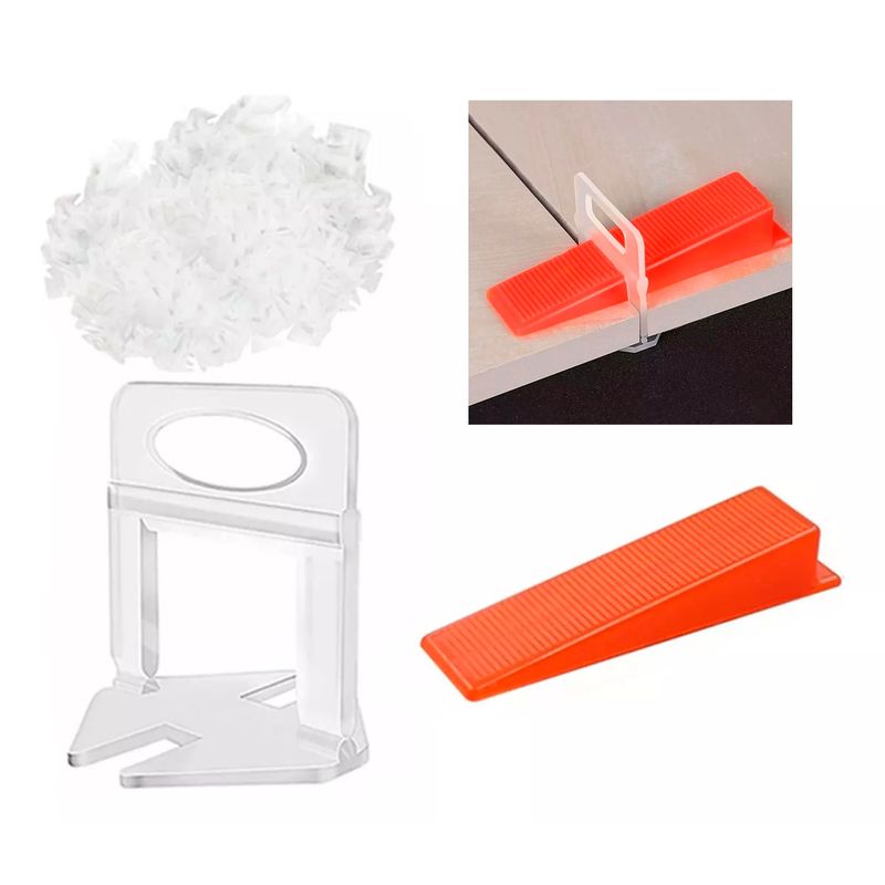 GENERICO - Cuñas 100 Unds + Clips Separador Nivelador Cerámica 100 Unds