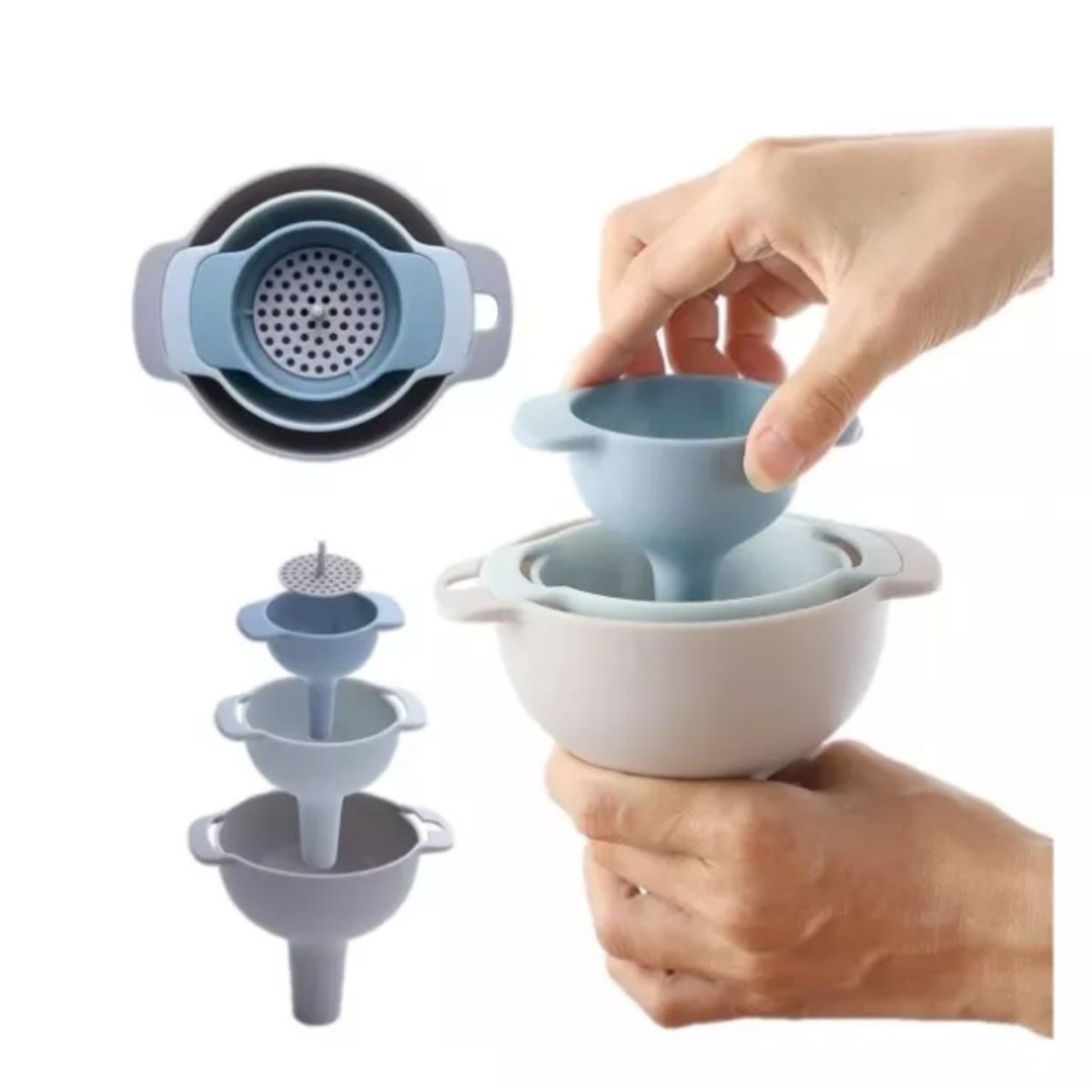 GENERICO - Filtro Colador Set Embudo Multifunción De Cocina 4 En 1