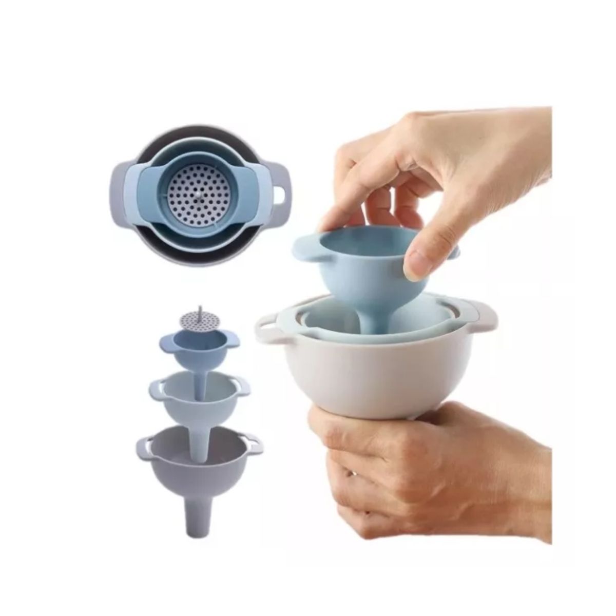 GENERICO - Filtro Colador Set Embudo Multifunción De Cocina 4 En 1