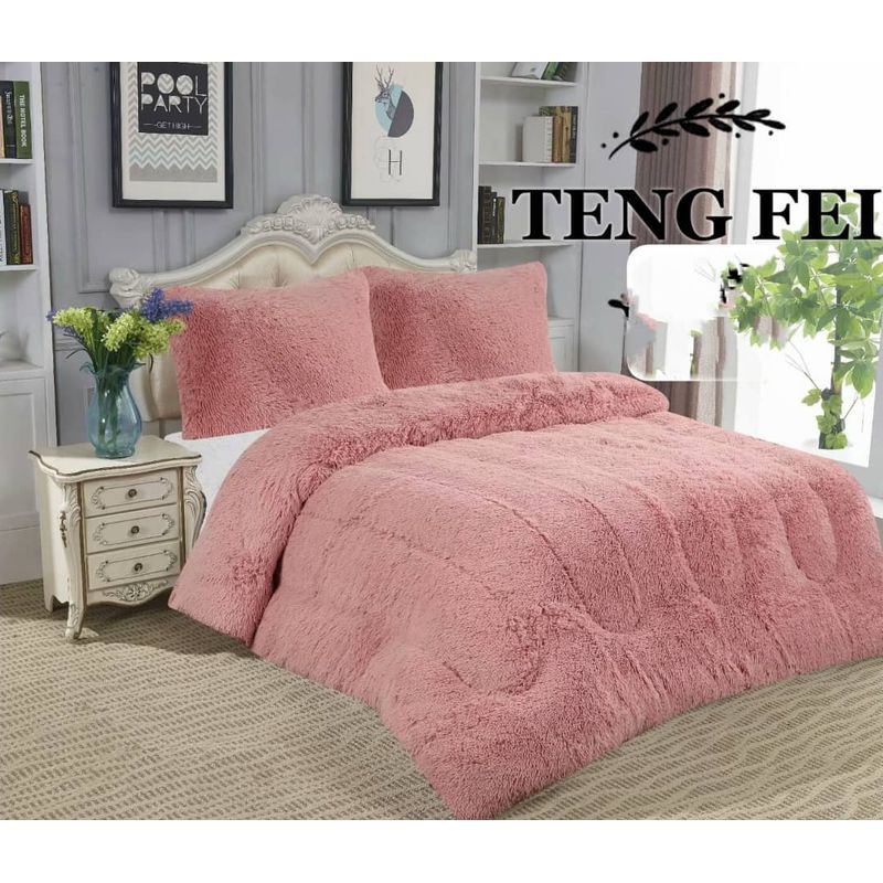 GENERICO - Cubrecama Invierno Polar Chiporro2 Plaza ROSA 230x250cm Tf