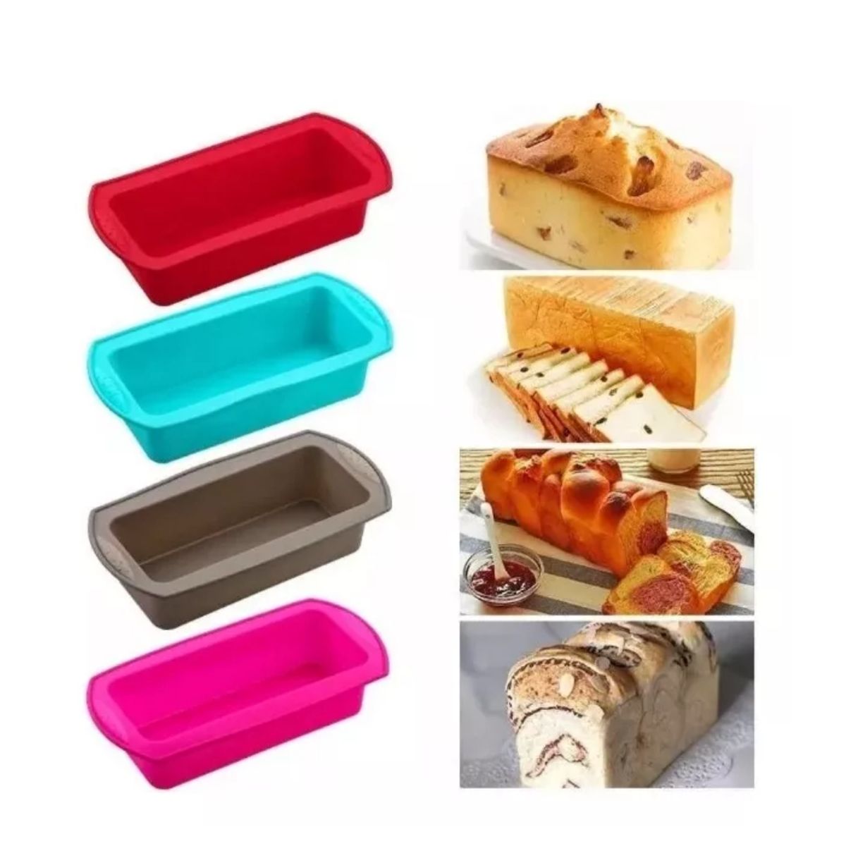 GENERICO - Molde Para Pan De Silicona Queques Repostería Cocina