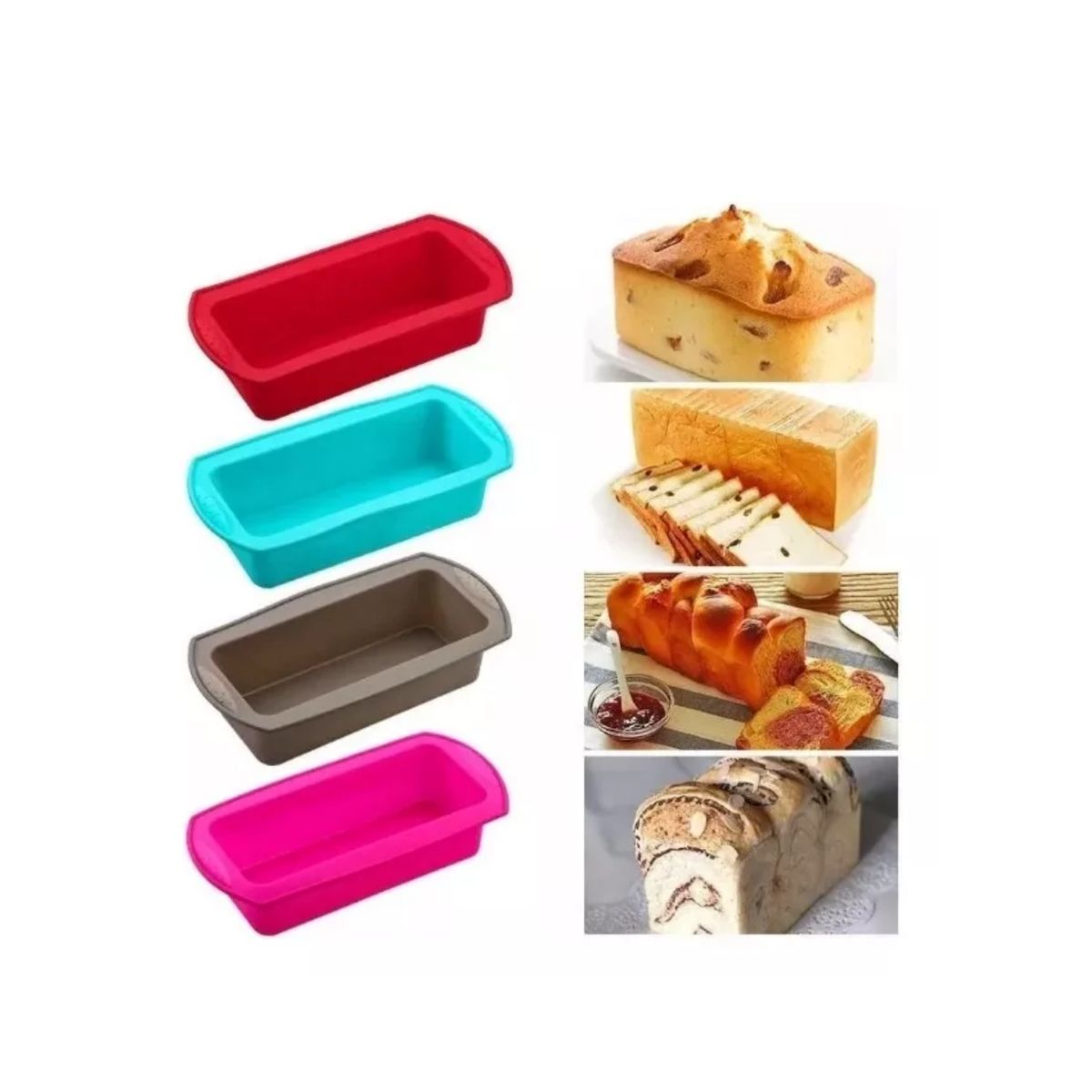 GENERICO - Molde Para Pan De Silicona Queques Repostería Cocina