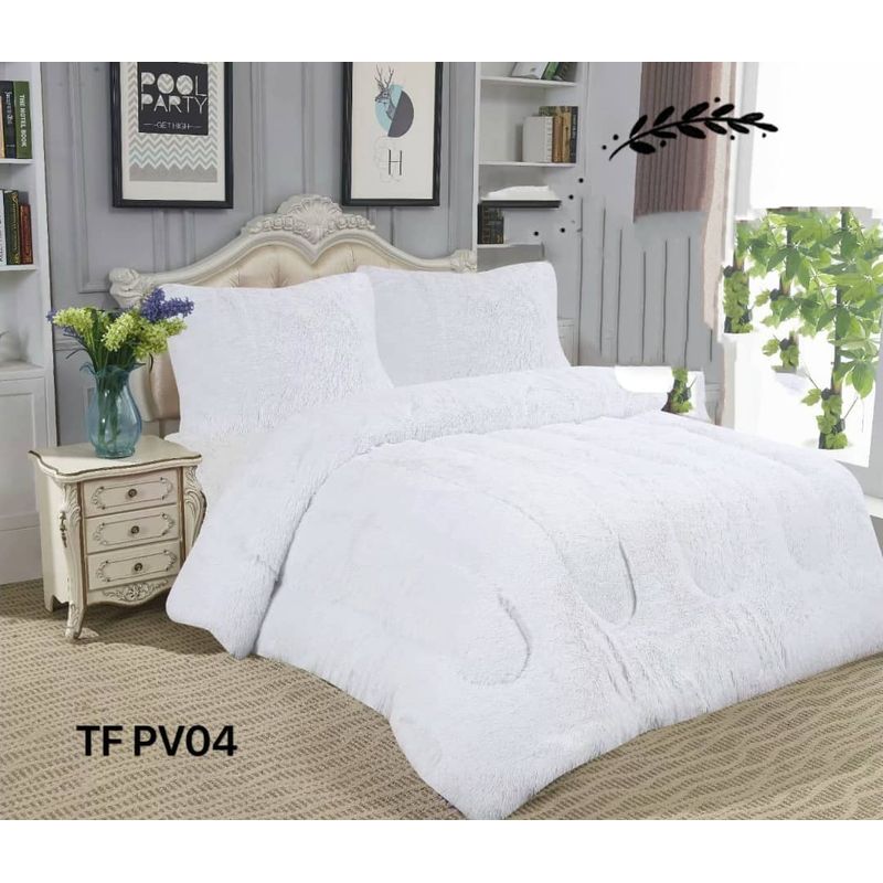 GENERICO - Cubrecama Invierno Polar Chiporro2 Plaza BLANCO 230x250cm Tf