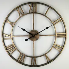 GENERICO - RELOJ MURAL CLASICO HIERRO FORJADO COLOR BRONCE ENVEJECIDO