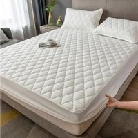 Cubre Colchon Protector Acolchado 1 plaza- Blanco