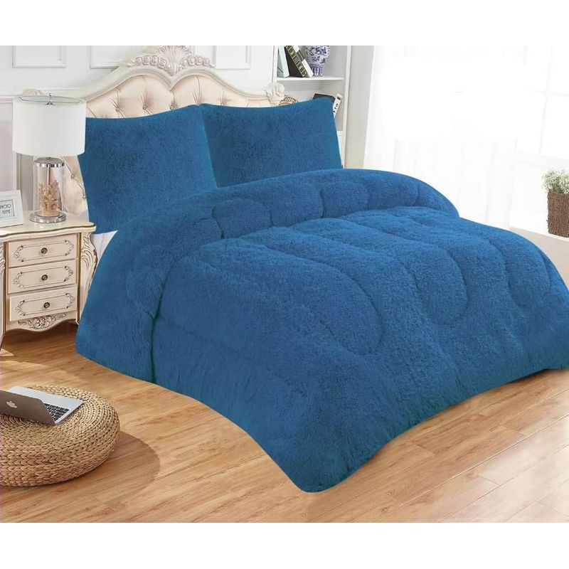 GENERICO - Cubrecama INVIERNO Polar Chiporro2 Plaza AZUL 230x250cm Tf