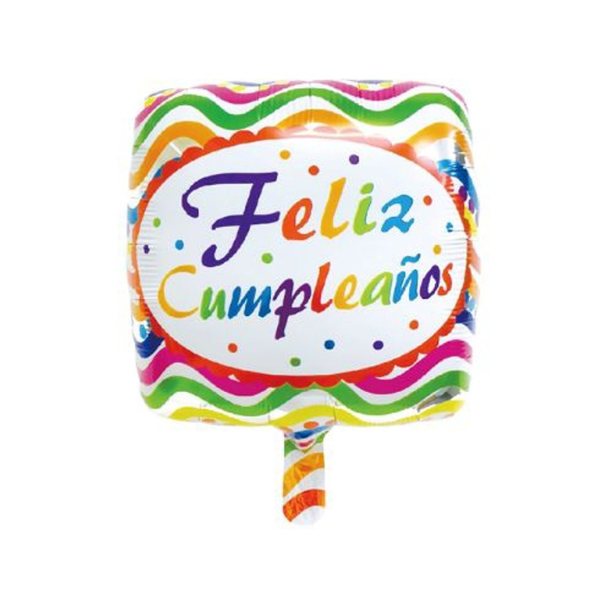 GENERICO - Globo Colores Dibujo Feliz Cumpleaños Cuadrado 43X52 Cm
