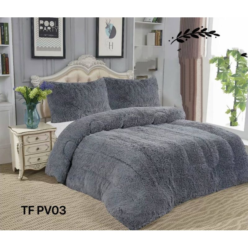 GENERICO - Cubrecama INVIERNO PLUSH AZUL 2 Plaza  230x250cm Tf