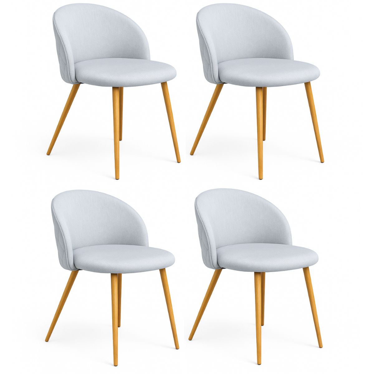 GENERICO - Pack de 4 Sillas Nordem Lino GRIS