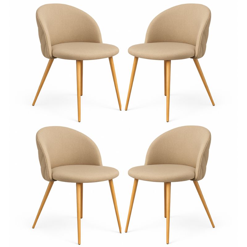 GENERICO - Pack de 4 Sillas Nordem Lino BEIGE