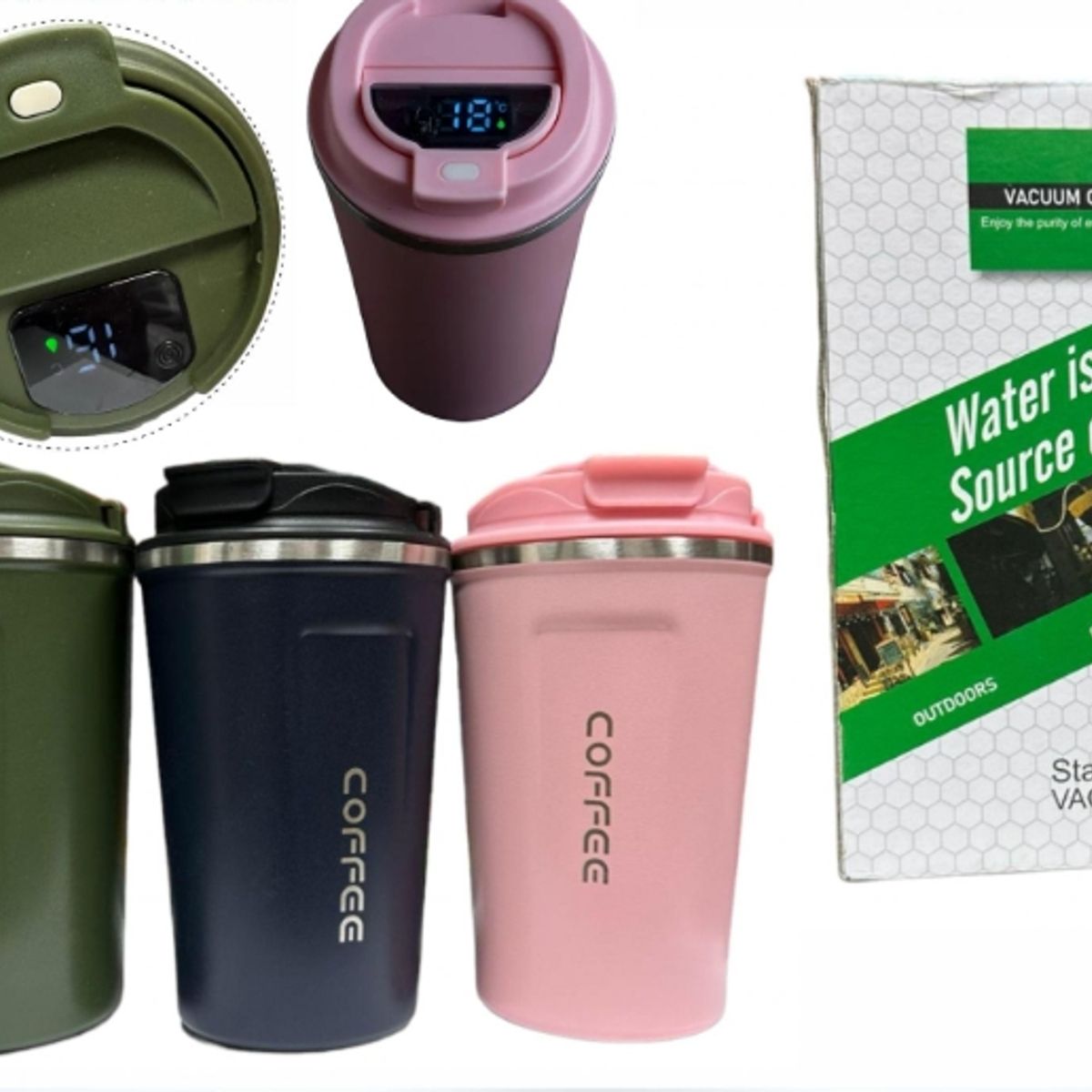 GENERICO - Vaso Térmico Tapa Coffee Acero Inoxidable Rosado