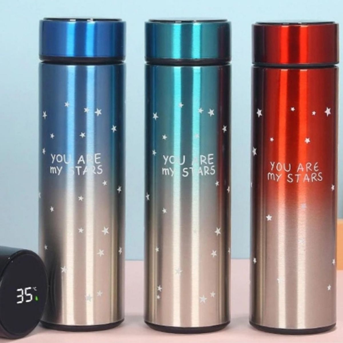 GENERICO - Termo Digital Inteligente Diseño Estrellas Azul