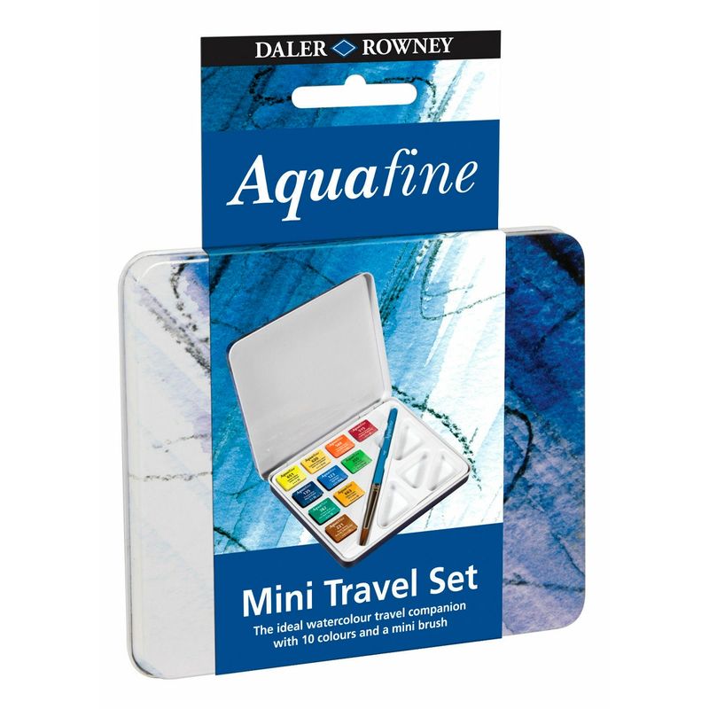 GENERICO - Set Daler Rowney Aquafine Mini Travel - 10 Colores y pincel