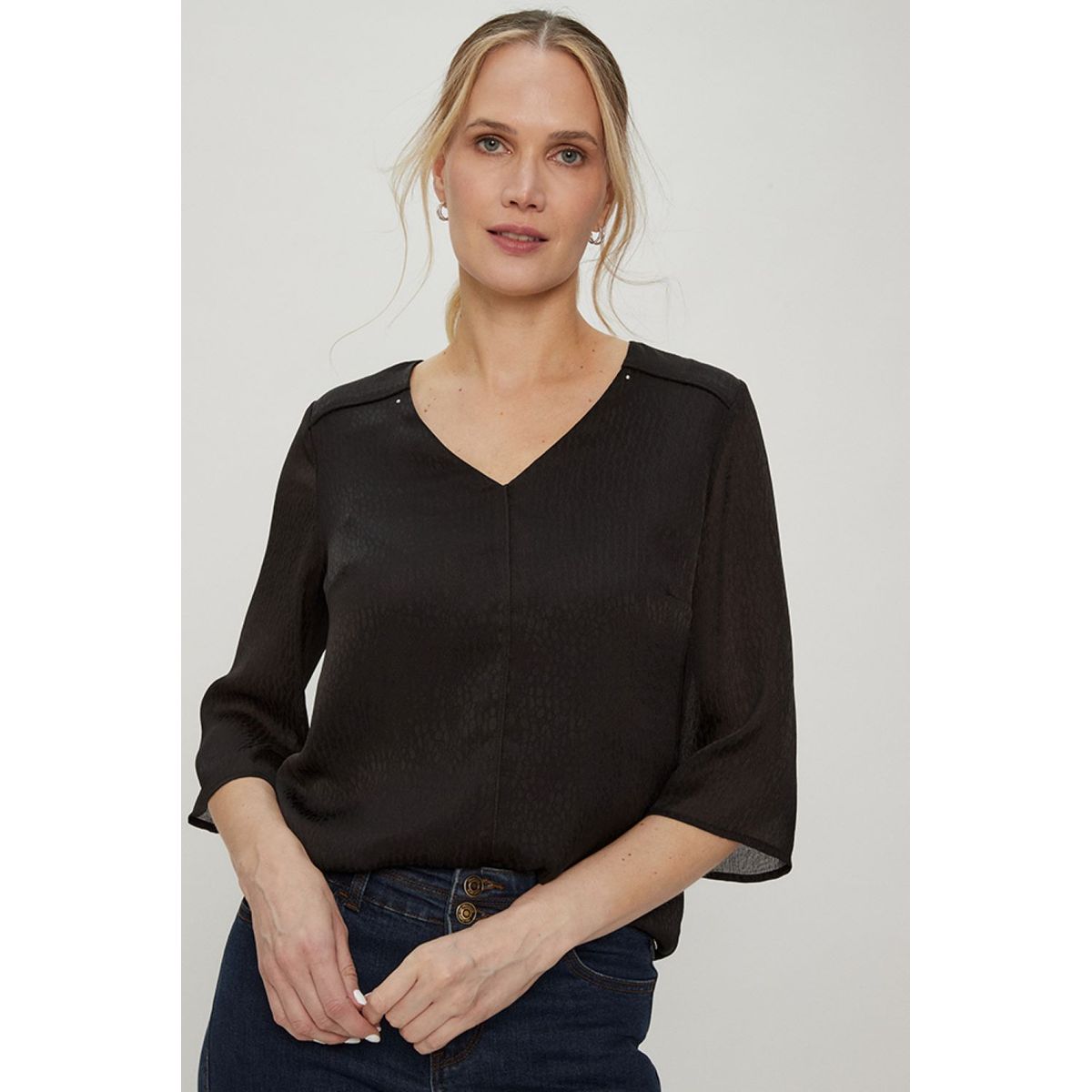 MA GRIFFE - Blusa Manga Larga Negro Mujer Magriffe