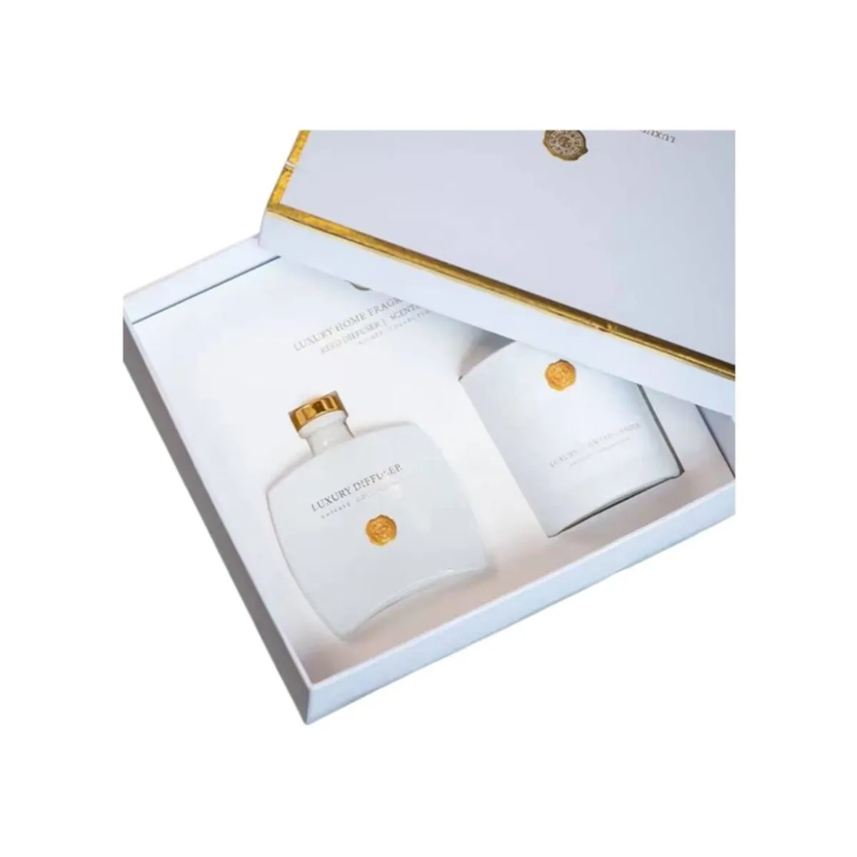 GENERICO - Set Difusor Mikado 180ml y Vela Aromática 448gr Aromas White Bloom