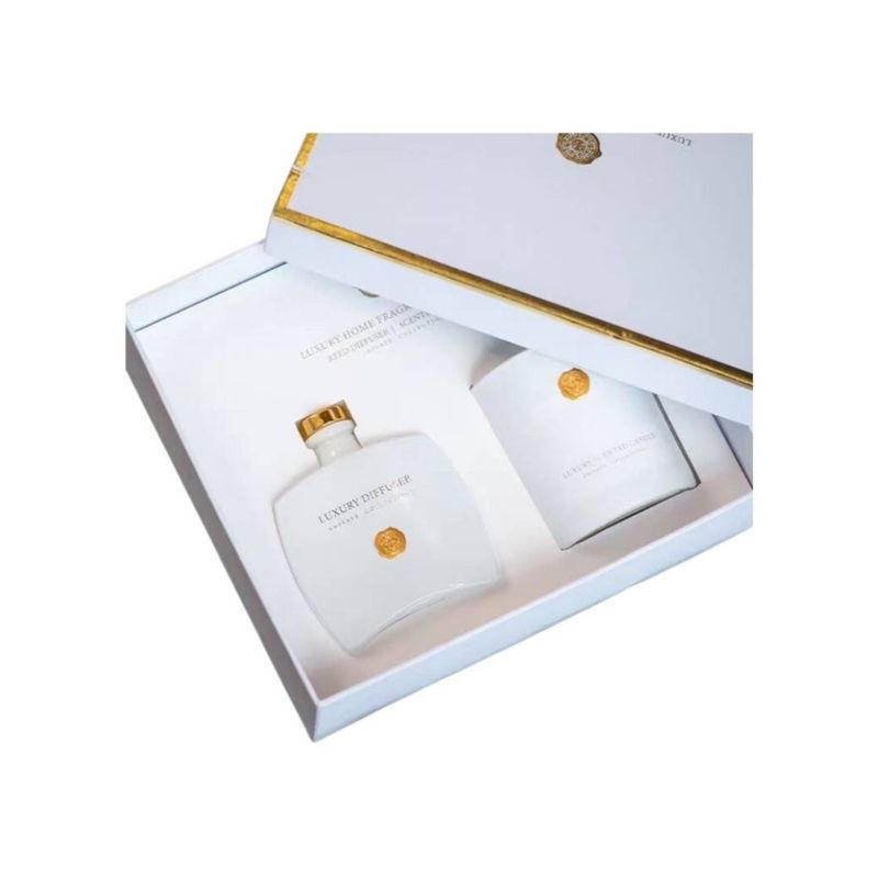 GENERICO - Set Difusor Mikado 180ml y Vela Aromática 448gr Aromas White Bloom