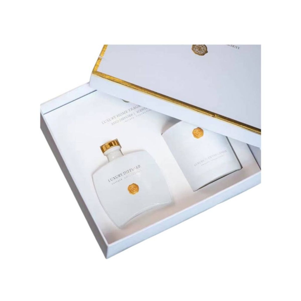 GENERICO - Set Difusor Mikado 180ml y Vela Aromática 448gr Aromas White Tea