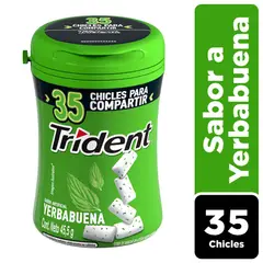 TRIDENT - Chicle Trident® Sabor Yerba Buena Sin Azúcar 35 un.