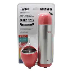 KEEP - Set Mate Bombilla + Termo Bala Color Rosado