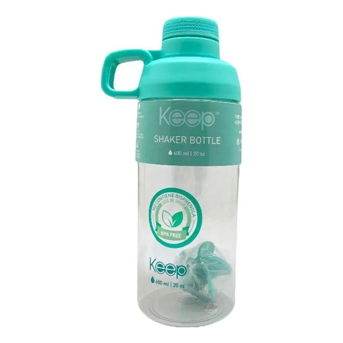 KEEP - Botella De Agua Deportiva Shaker Mezclador 600ml Keep Color Verde