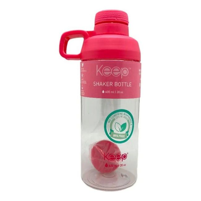 KEEP - Botella De Agua Deportiva Shaker Mezclador 600ml Keep Color Negro